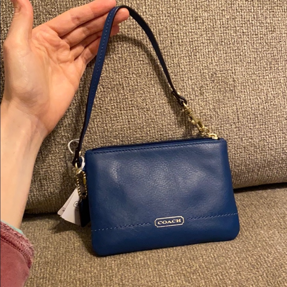 Coach Teal Leather Small Wristlet